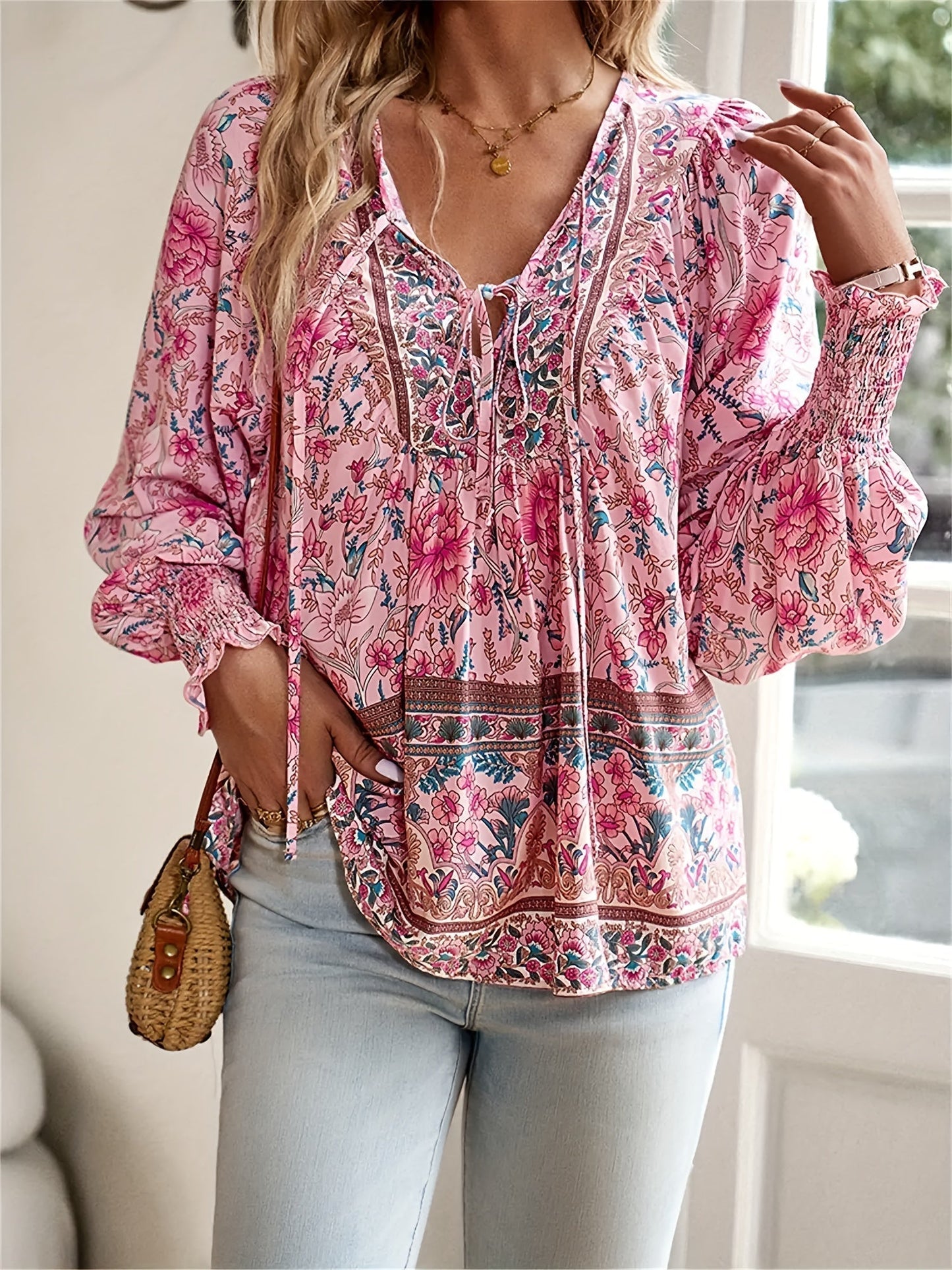 Jovie Vintage Floral Peasant Top