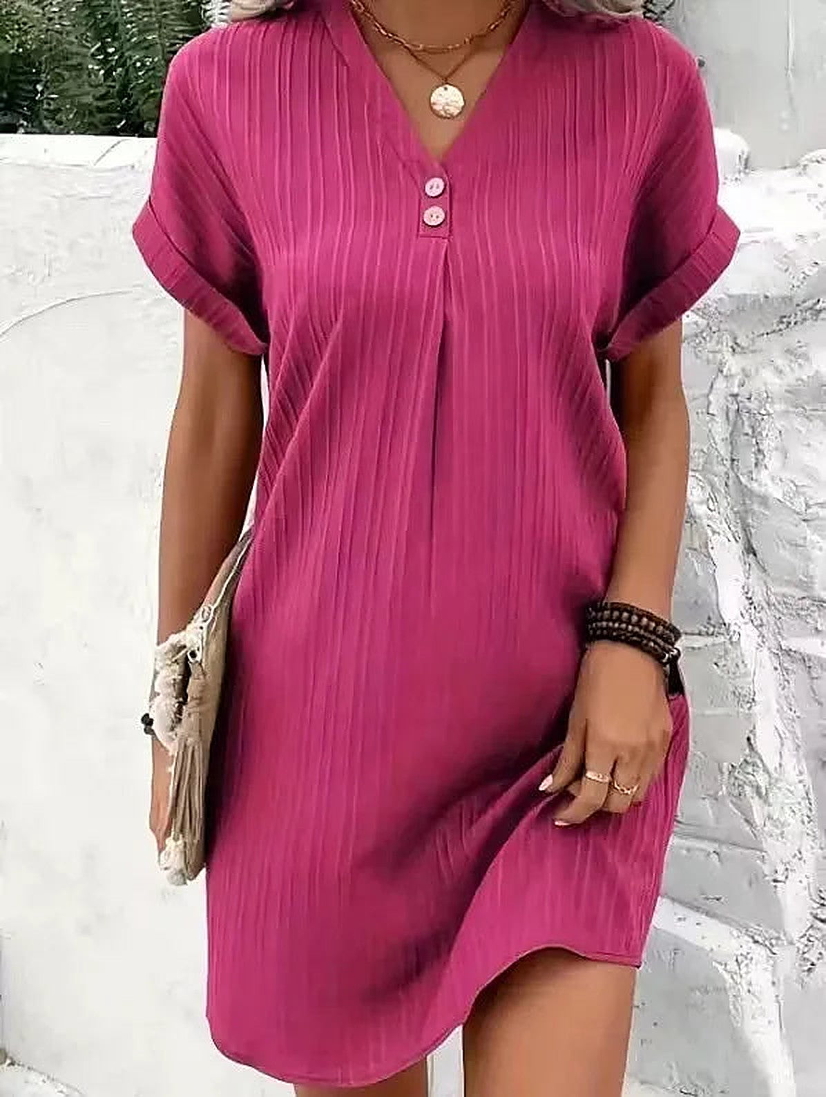 Elaine Elegant V-Neck Midi Dress — view 7