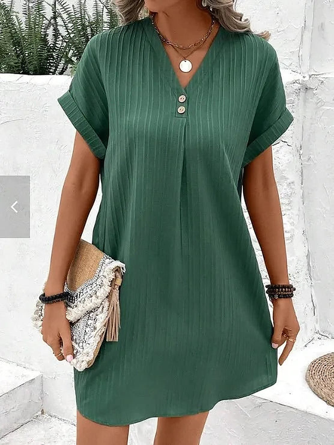 Elaine Elegant V-Neck Midi Dress — view 10