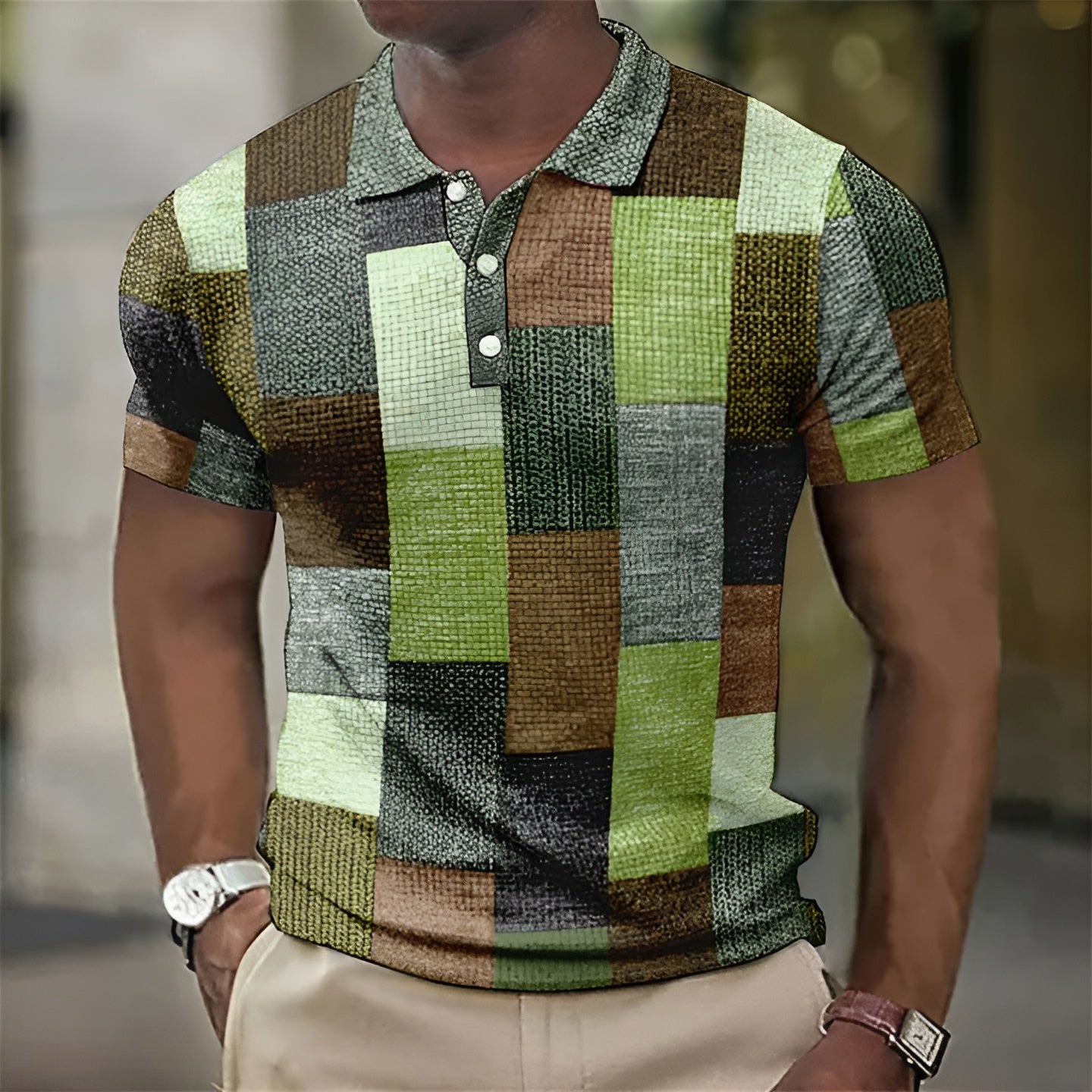 Lucas Elegant Plaid Polo