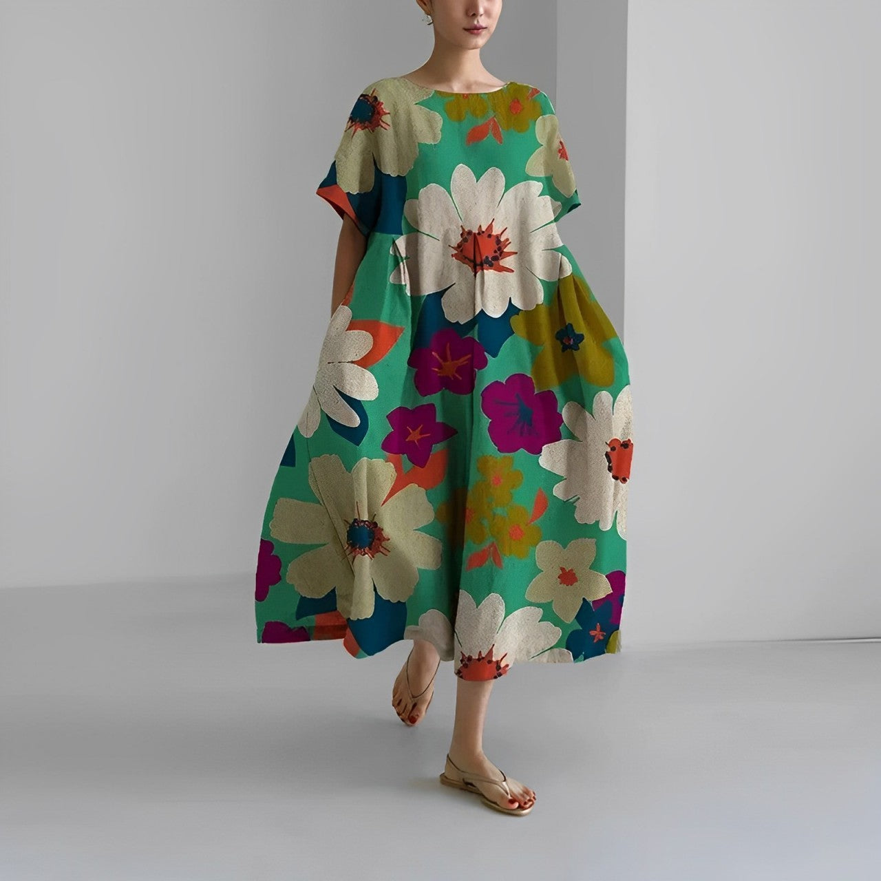 Selina Boho Floral Loose Dress — view 6