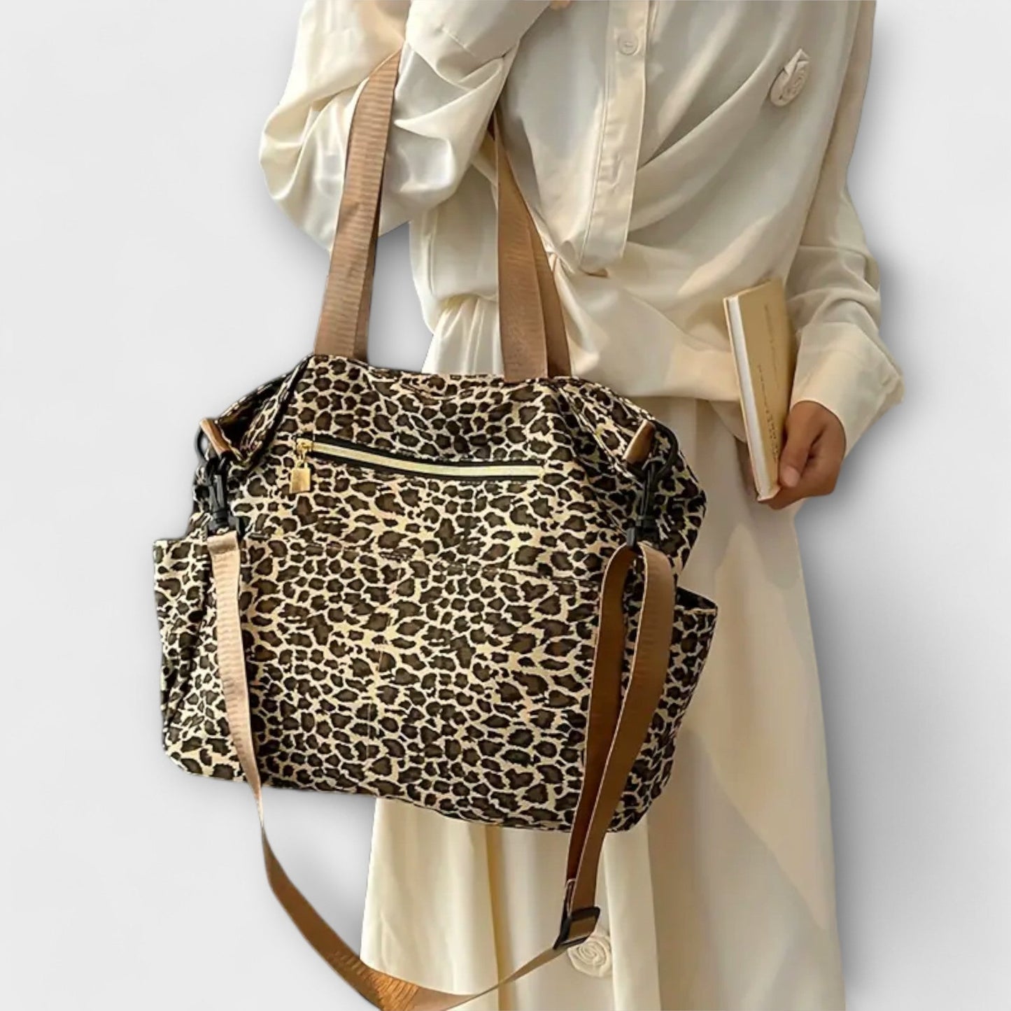 Marnie Leopard Patterned Canvas Crossbody Bag