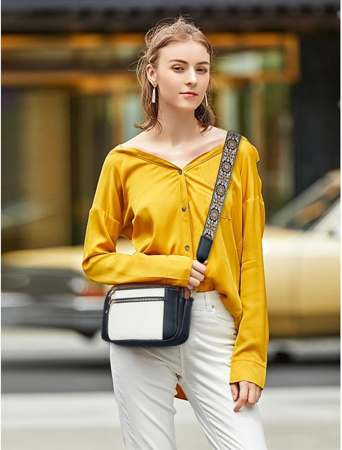 Selena Refined Leather Shoulder Bag