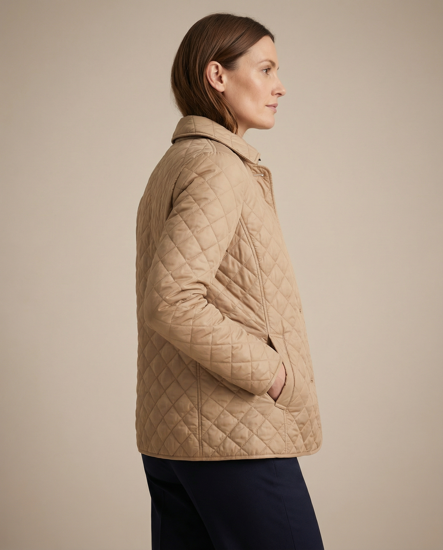 Olive Quilted Button-Up Jacket