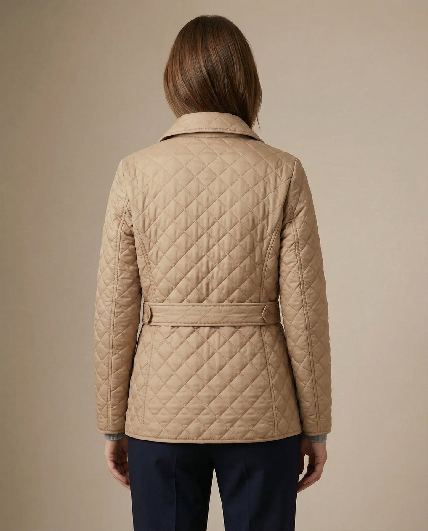 Olive Quilted Button-Up Jacket