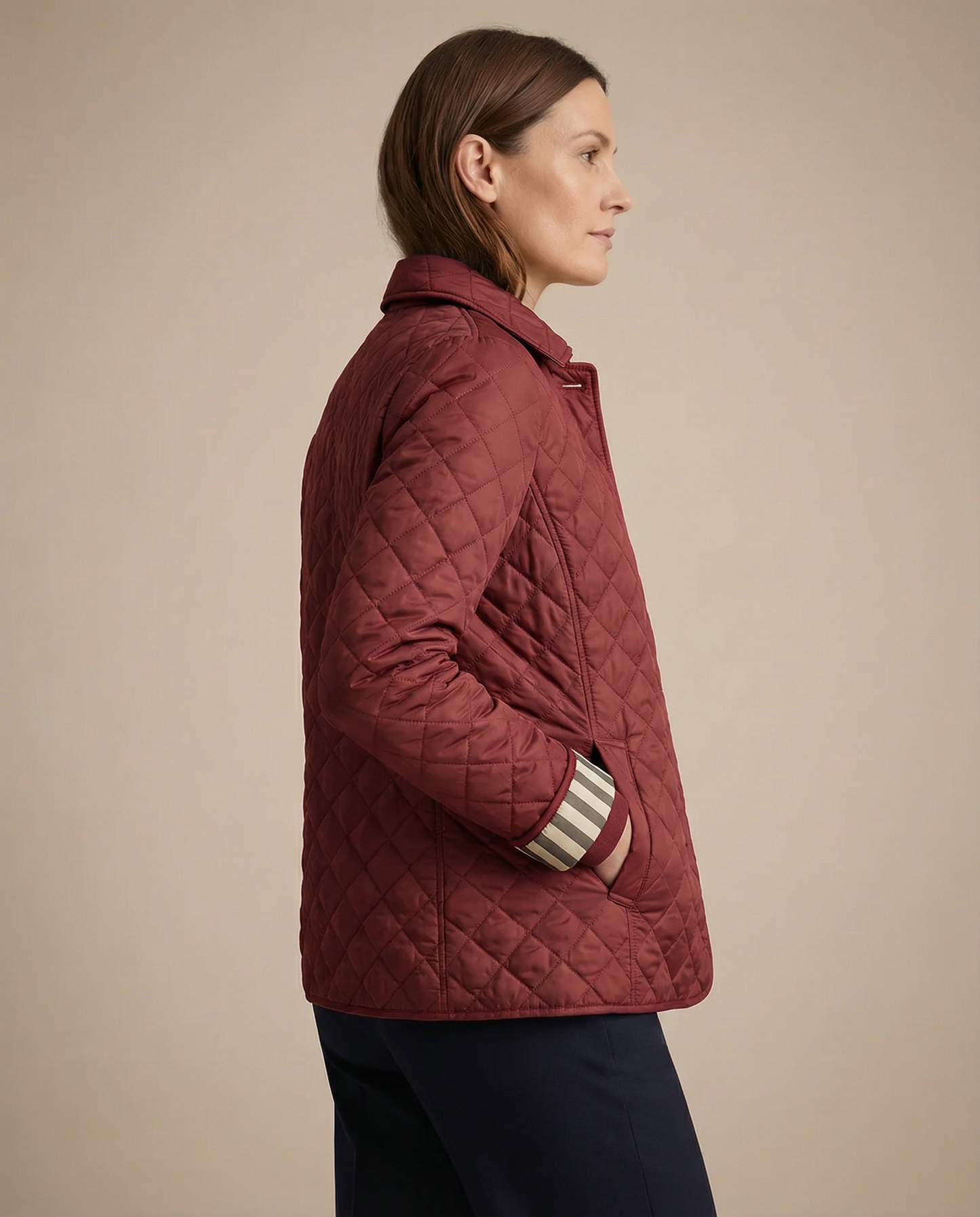 Olive Quilted Button-Up Jacket