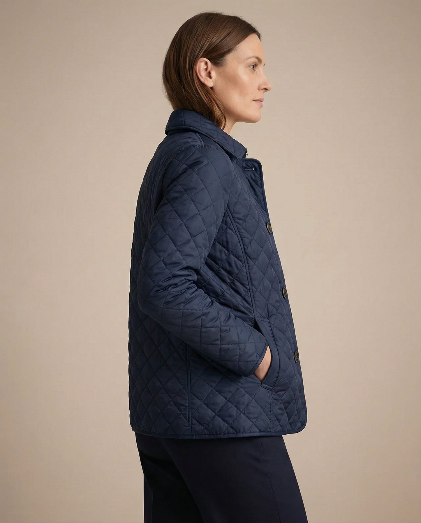 Olive Quilted Button-Up Jacket