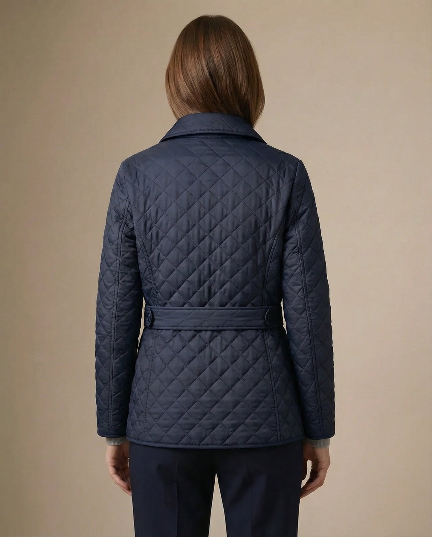 Olive Quilted Button-Up Jacket