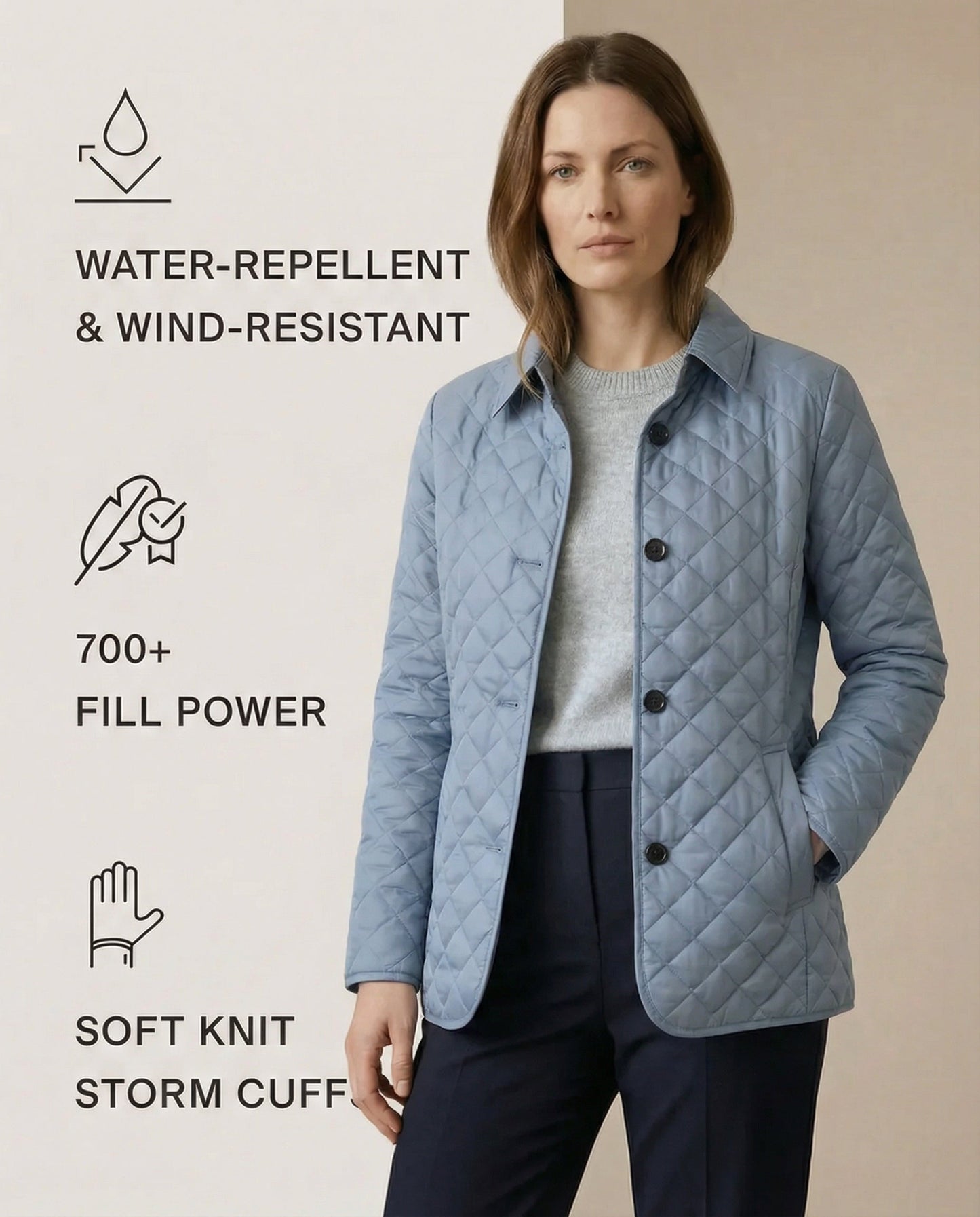 Olive Quilted Button-Up Jacket