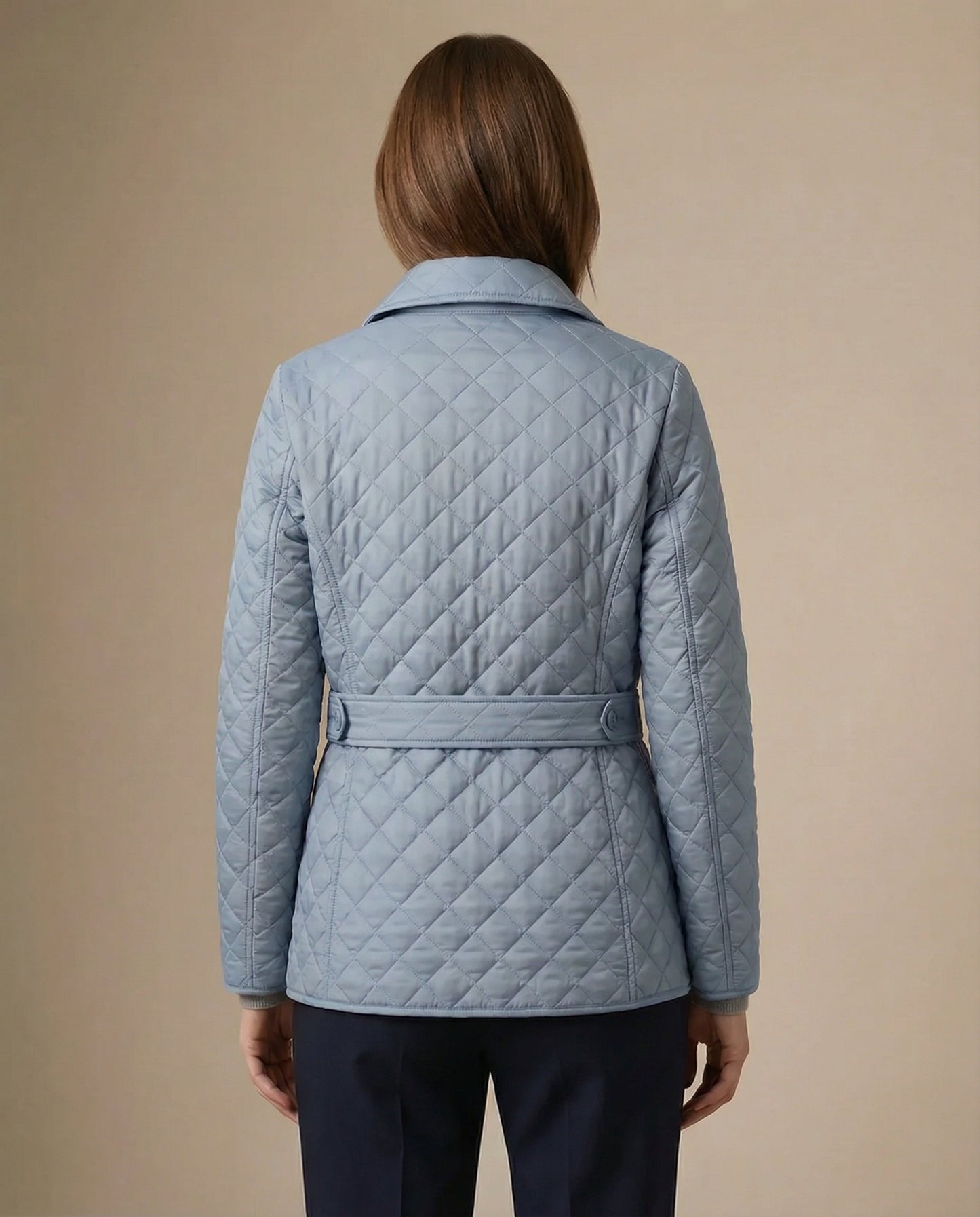 Olive Quilted Button-Up Jacket