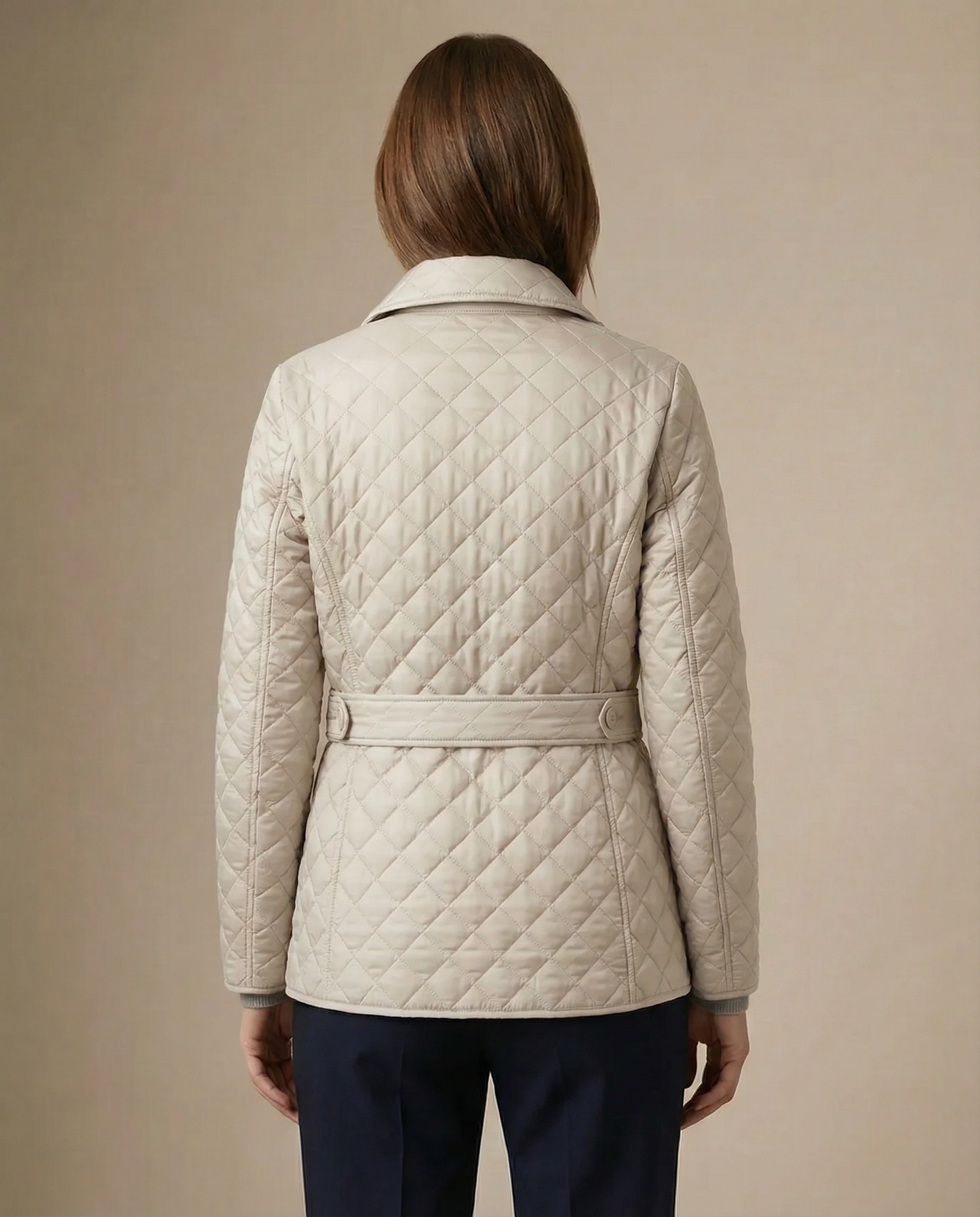 Olive Quilted Button-Up Jacket