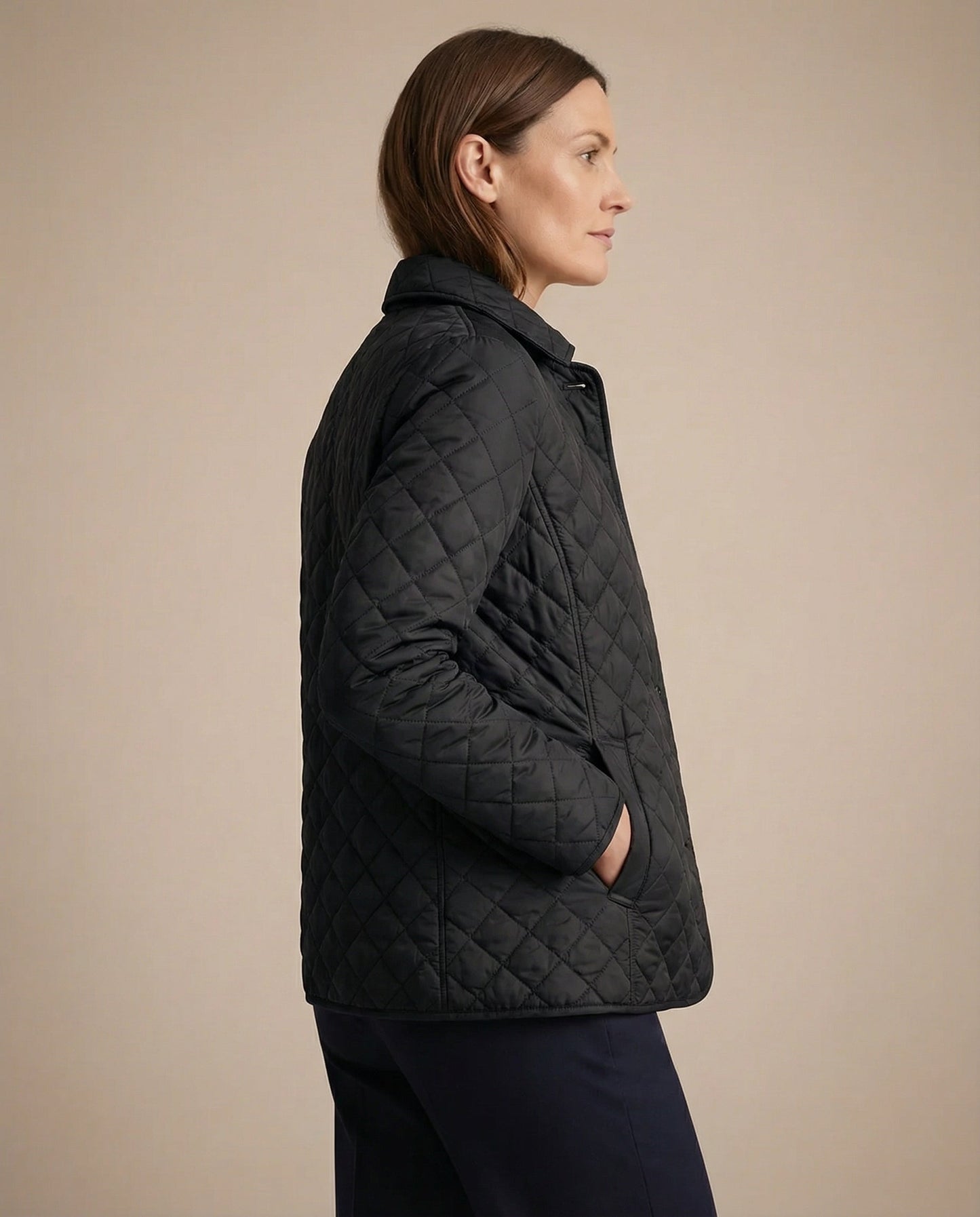 Olive Quilted Button-Up Jacket