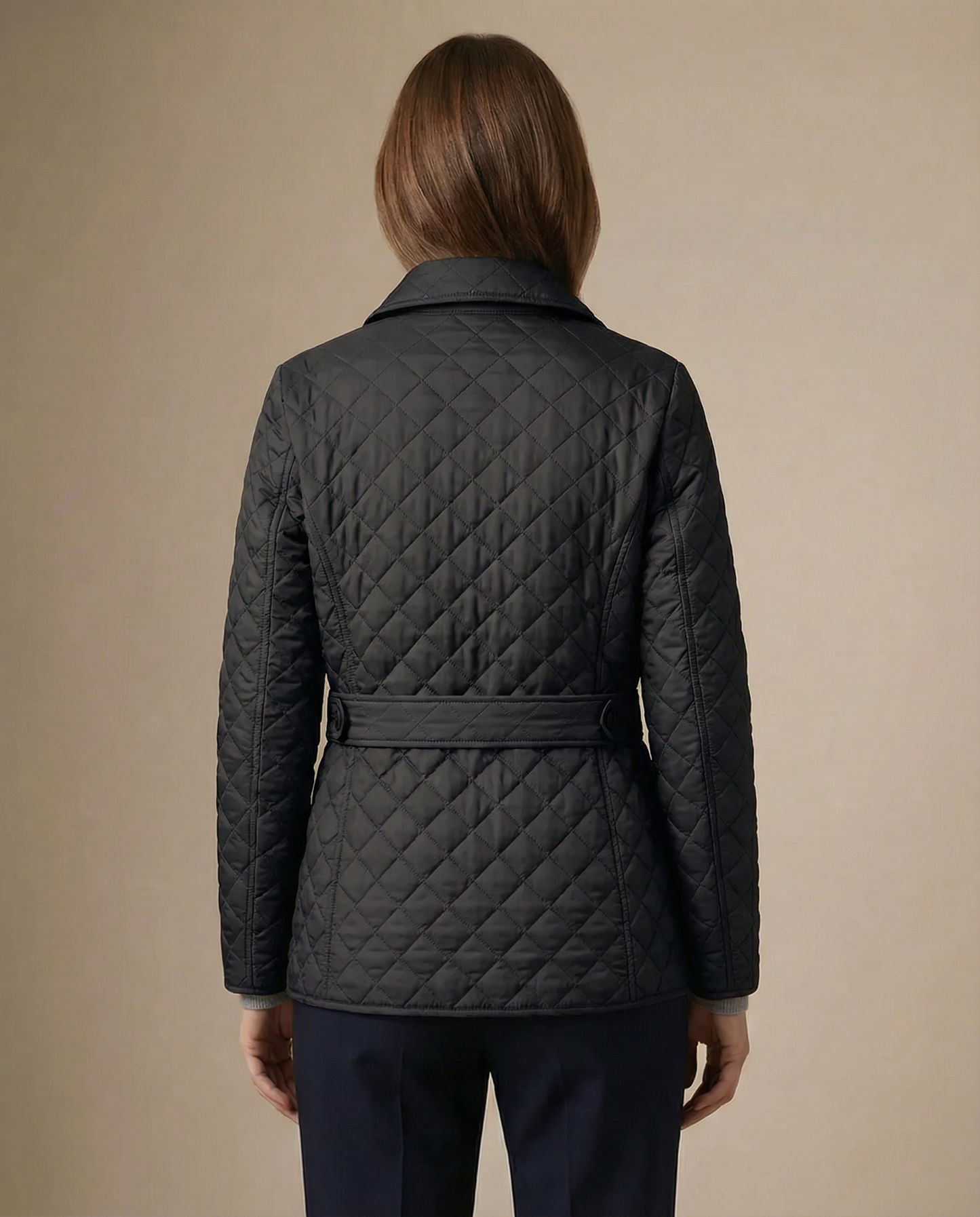Olive Quilted Button-Up Jacket