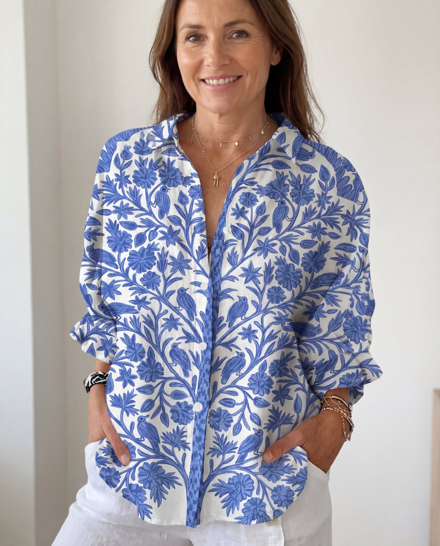 Aurora Blue Garden Blouse