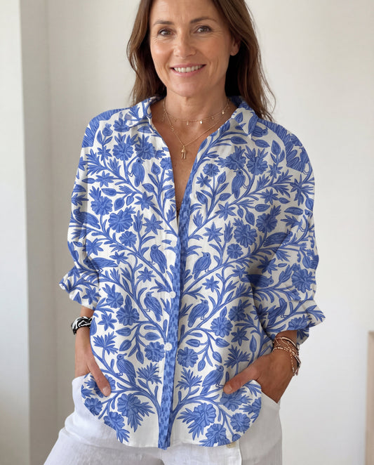 Aurora Blue Garden Blouse