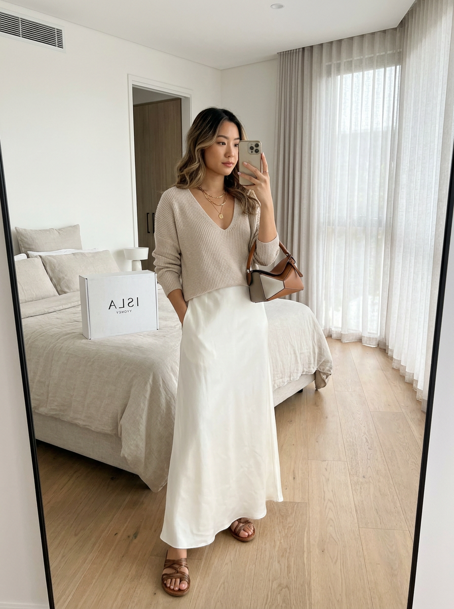 Isolde Knit & Satin Ensemble
