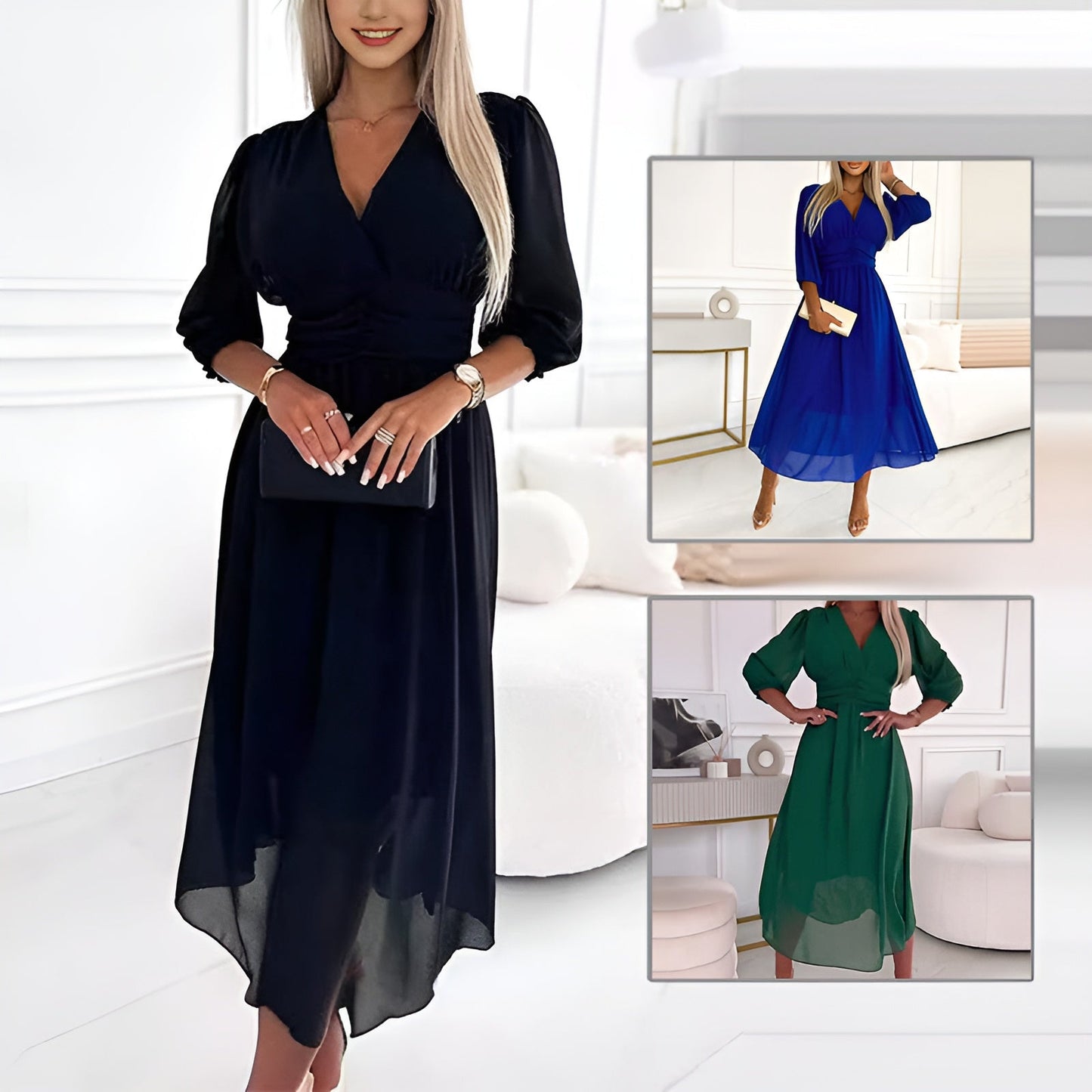 Abigail Light Silk Chiffon Dress
