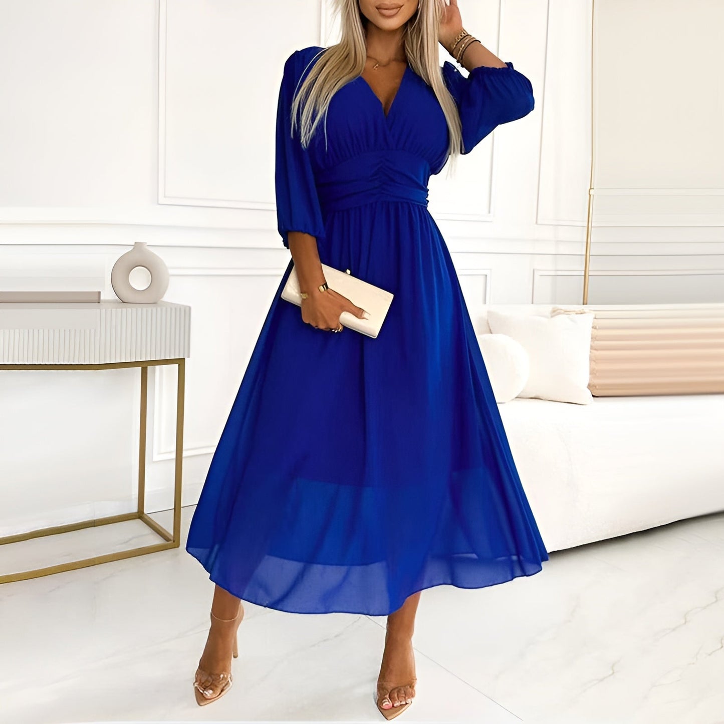Abigail Light Silk Chiffon Dress