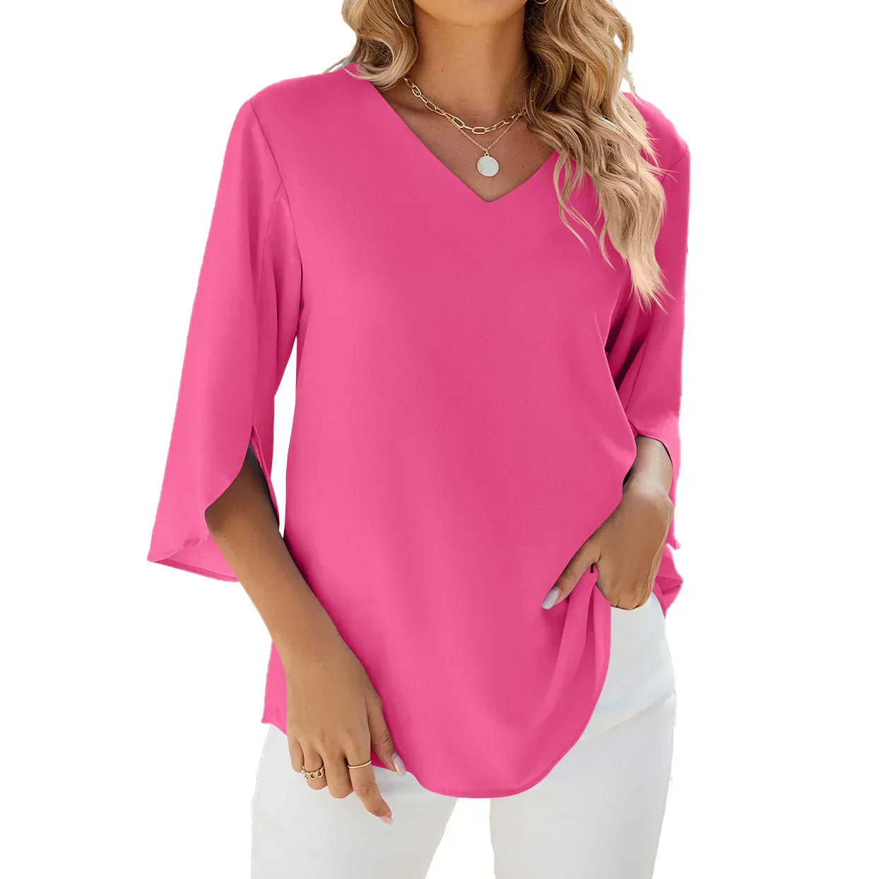 Jadzia Relaxed V-Neck Blouse