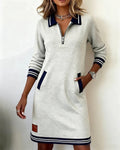 Saylor Zip Collar Sweatshirt Dress