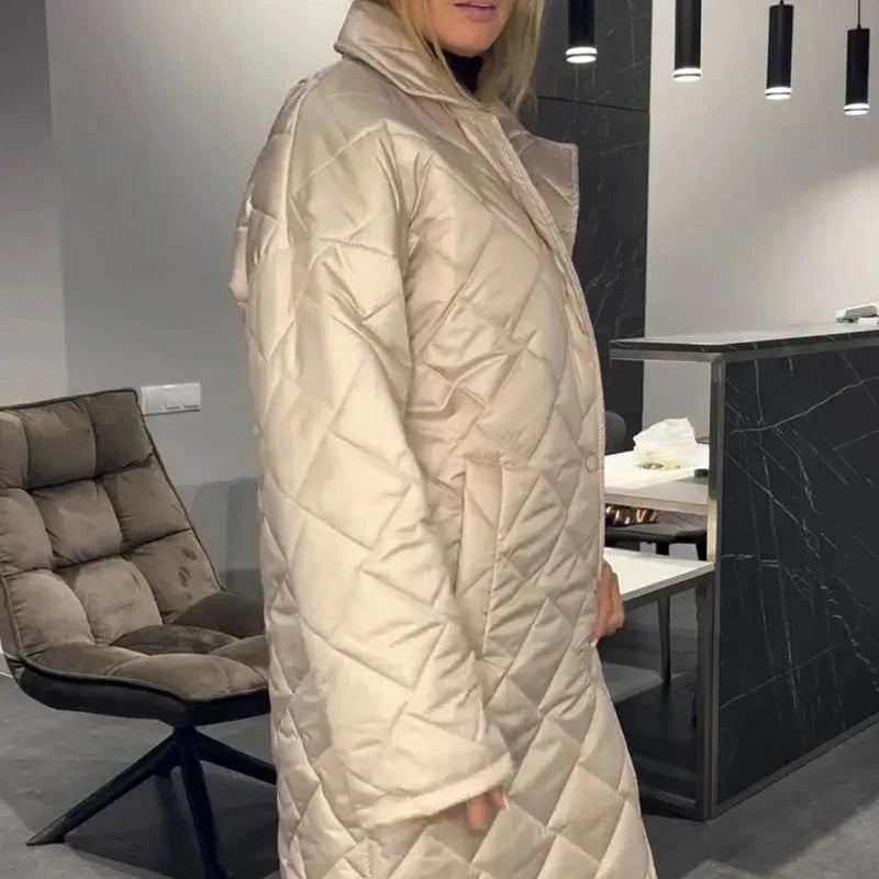 Briar Diamond Quilted Long Coat
