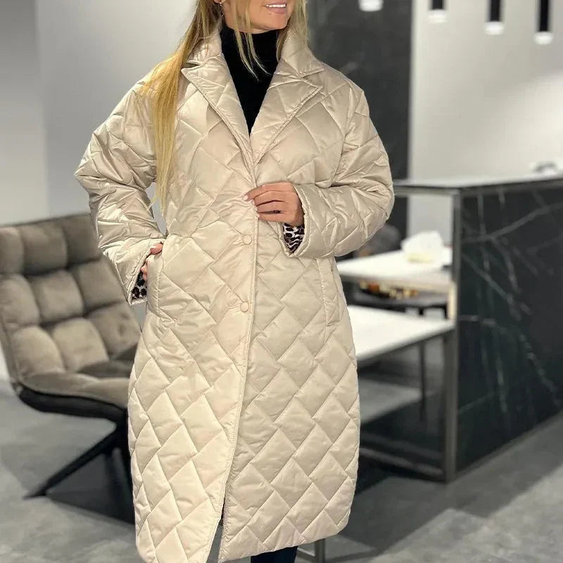 Briar Diamond Quilted Long Coat