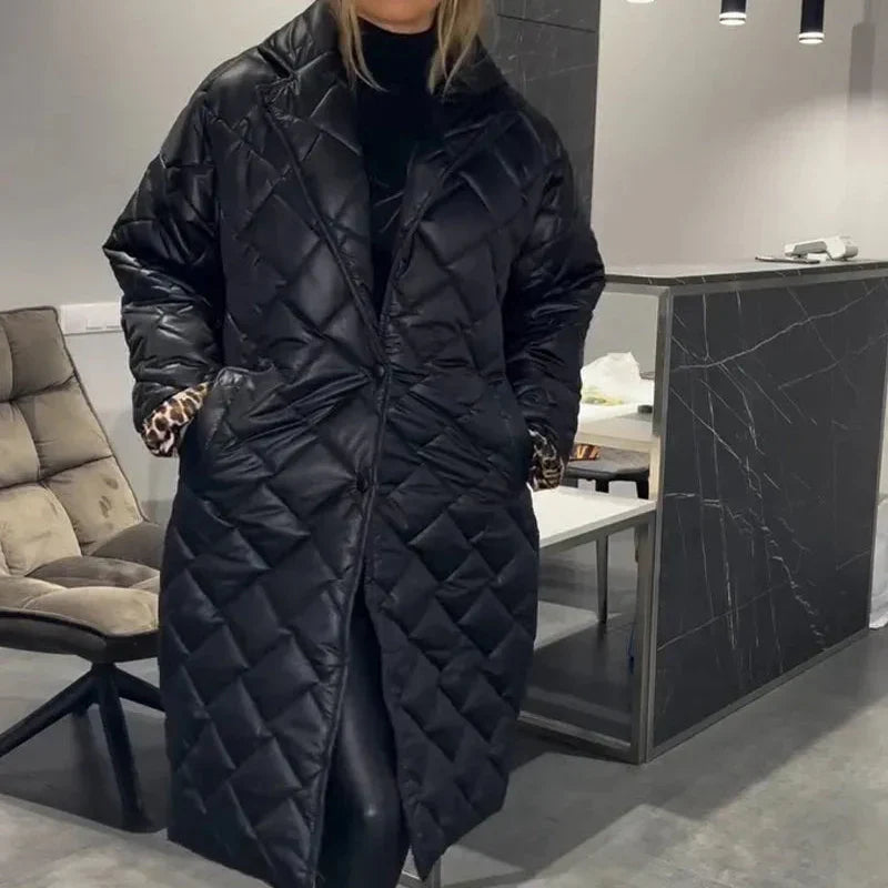 Briar Diamond Quilted Long Coat