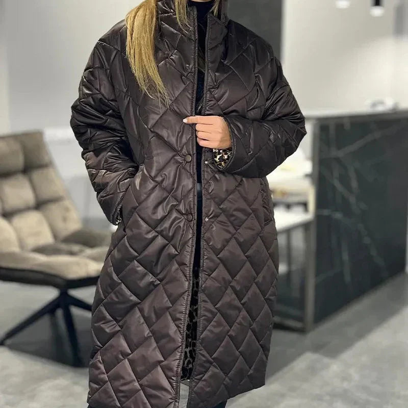 Briar Diamond Quilted Long Coat