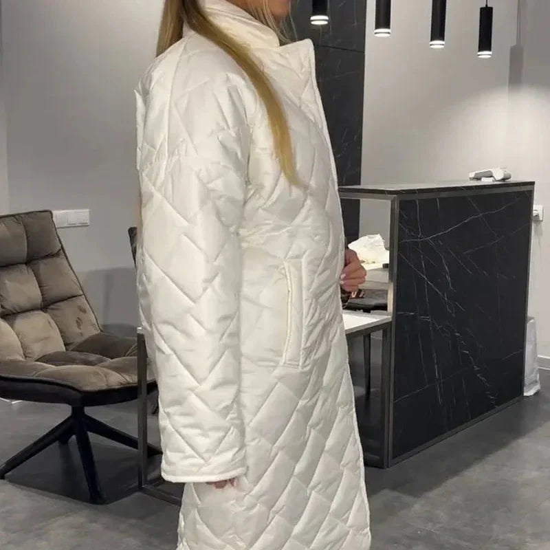 Briar Diamond Quilted Long Coat