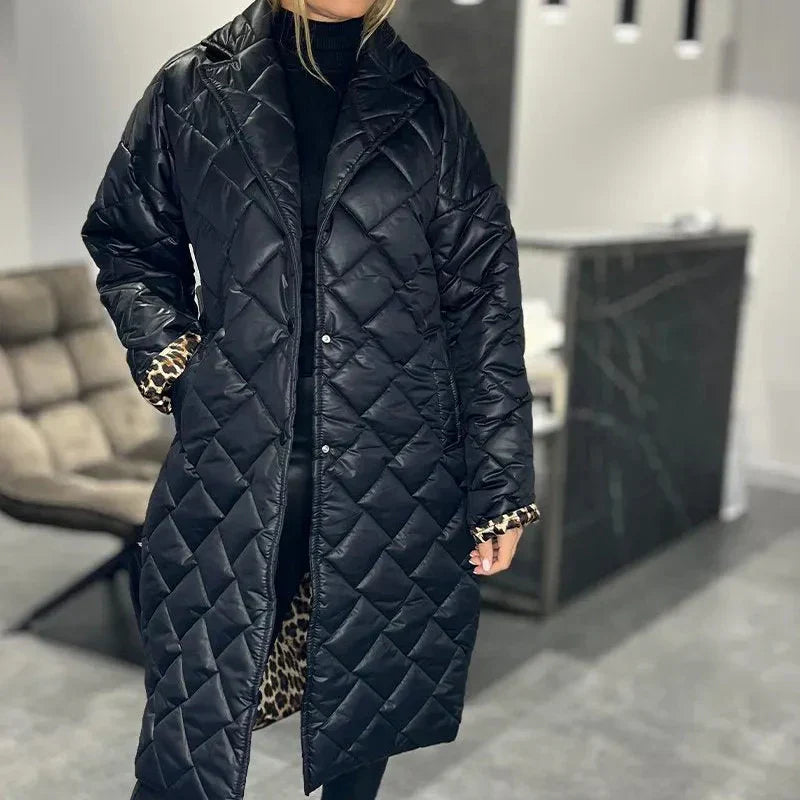 Briar Diamond Quilted Long Coat