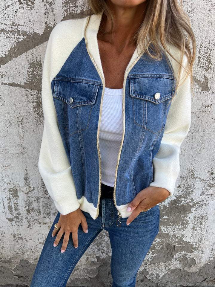 Oliva Modern Jacket with Denim Fabric