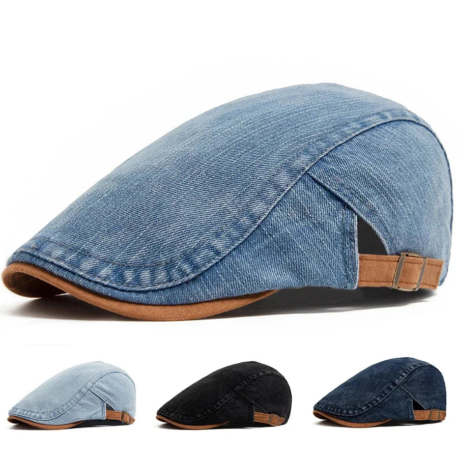 Kian Premium Denim Flat Cap