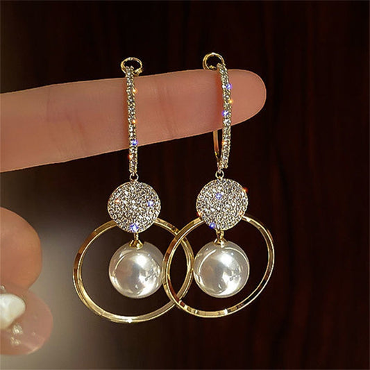 Niana Handmade Pearl Dangling Earrings