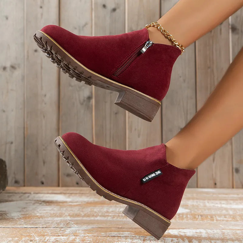 Mary Thick Sole Ankle Boots