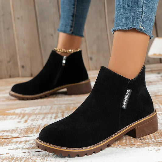 Mary Thick Sole Ankle Boots