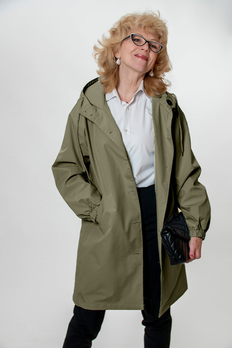 Rachel Water-Resistant Oversized Hooded Windbreaker