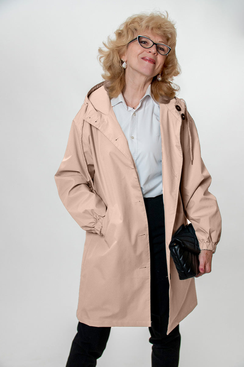 Rachel Water-Resistant Oversized Hooded Windbreaker