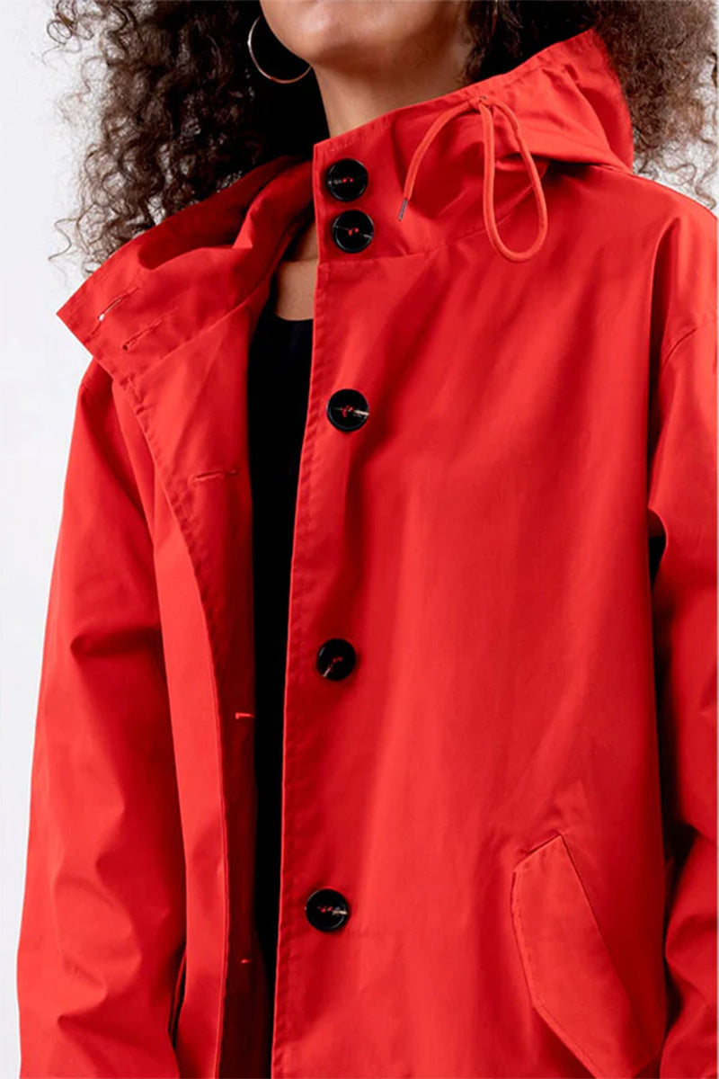 Rachel Water-Resistant Oversized Hooded Windbreaker