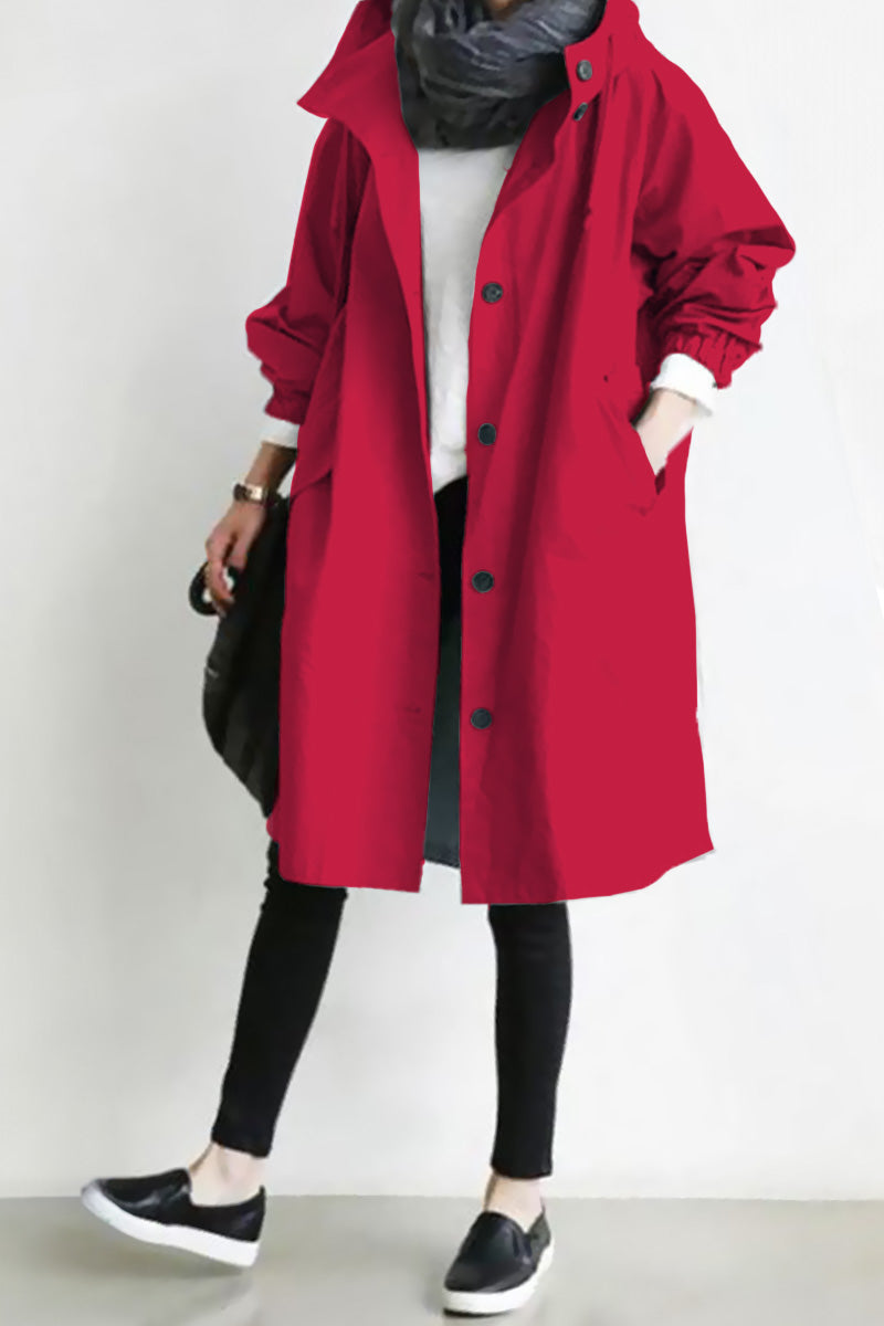 Rachel Water-Resistant Oversized Hooded Windbreaker