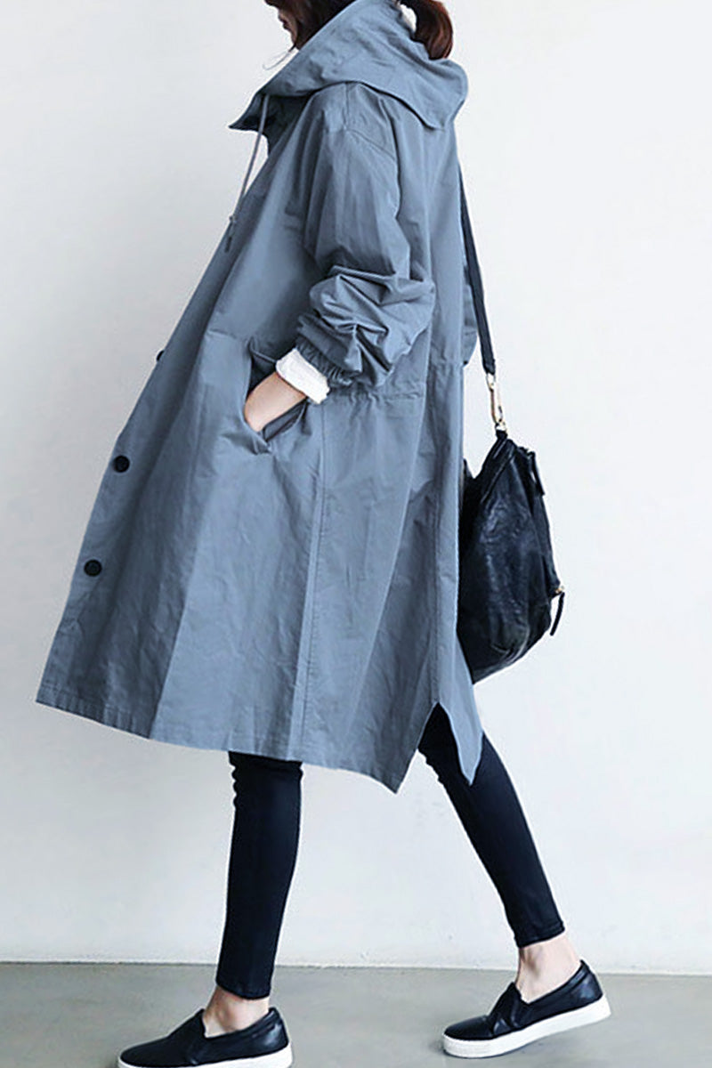 Rachel Water-Resistant Oversized Hooded Windbreaker