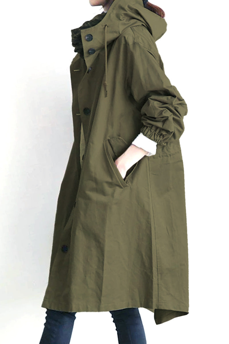 Rachel Water-Resistant Oversized Hooded Windbreaker