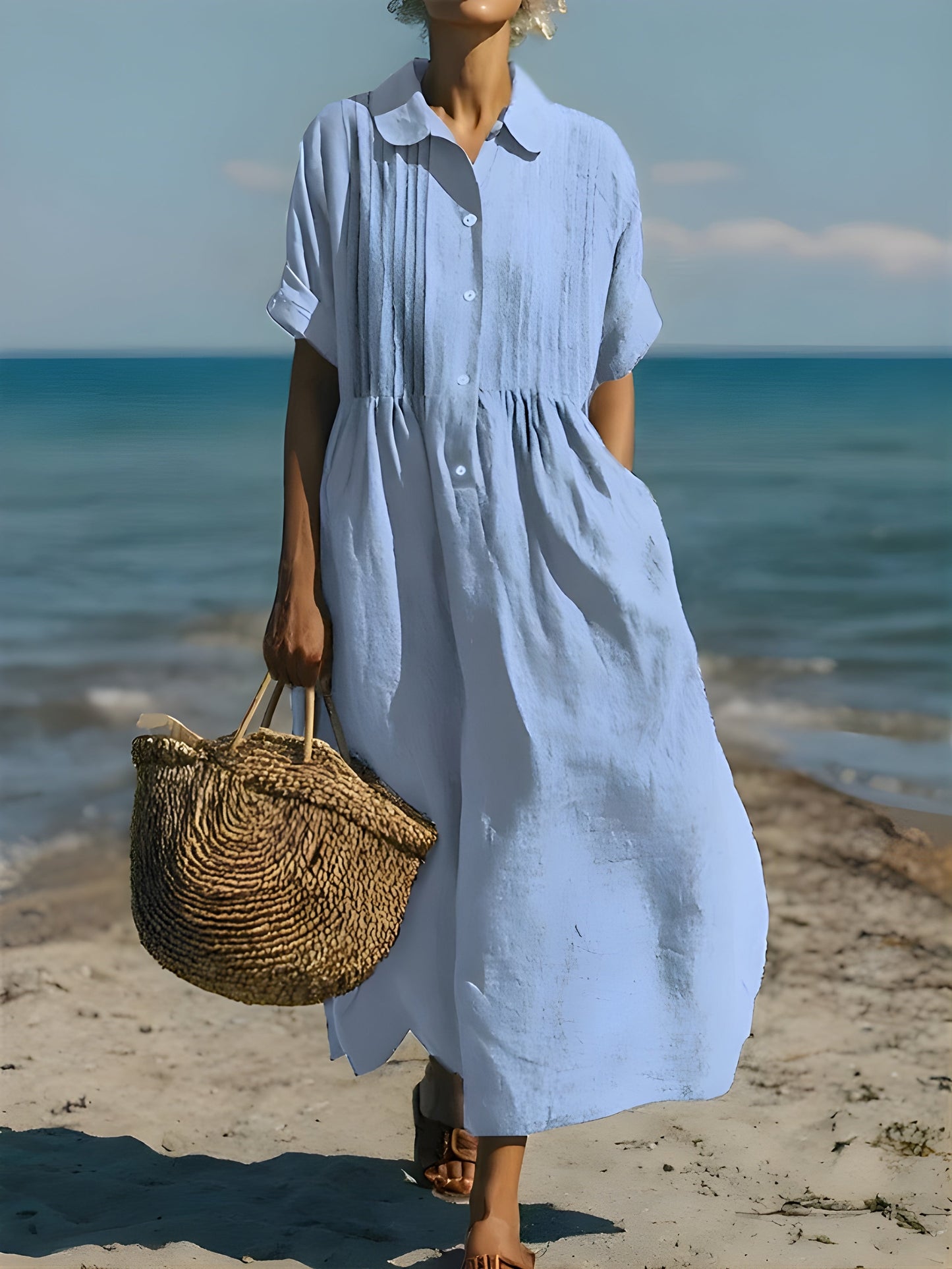 Davina Cotton Button Shirt Dress