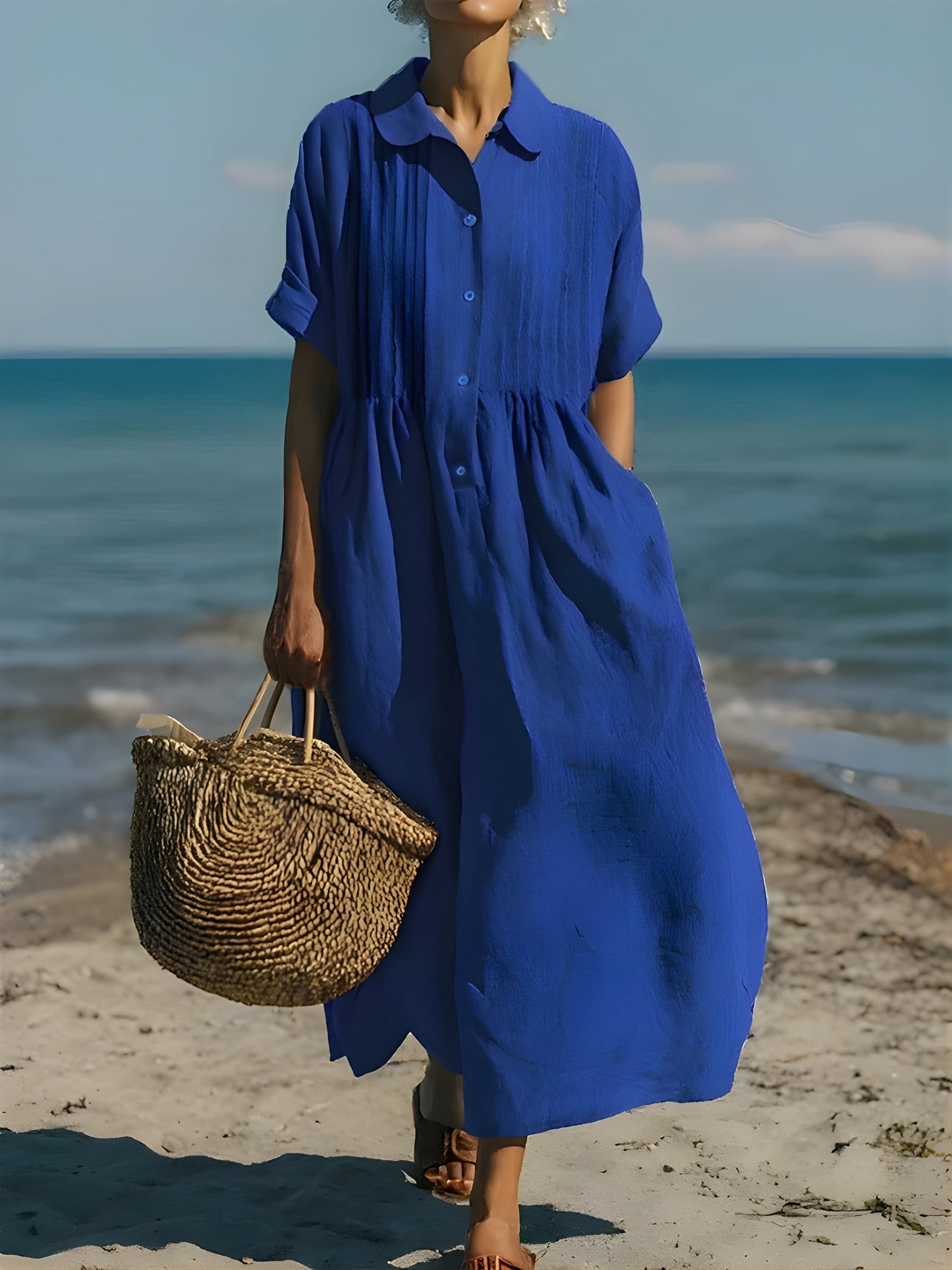 Davina Cotton Button Shirt Dress