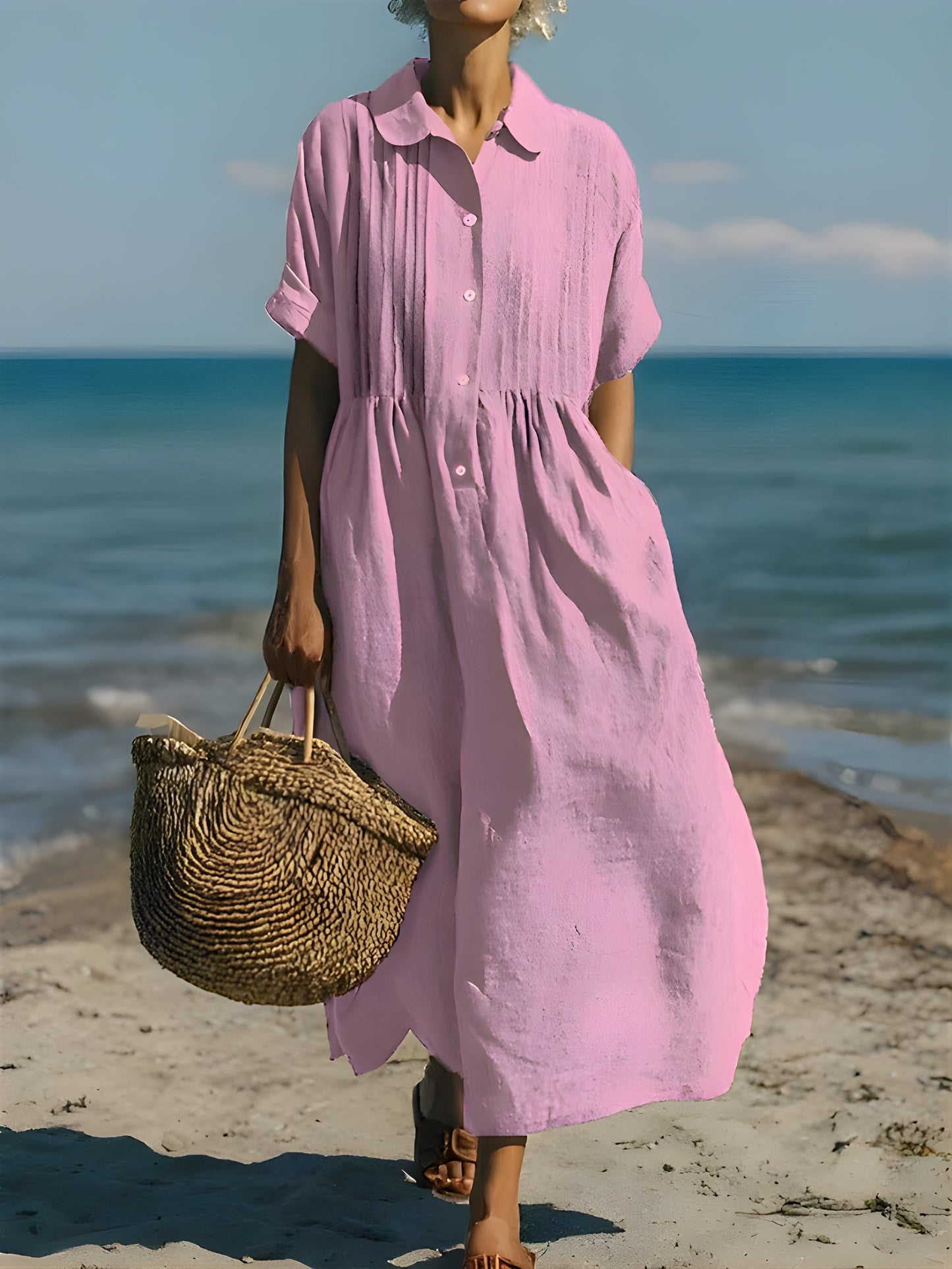 Davina Cotton Button Shirt Dress