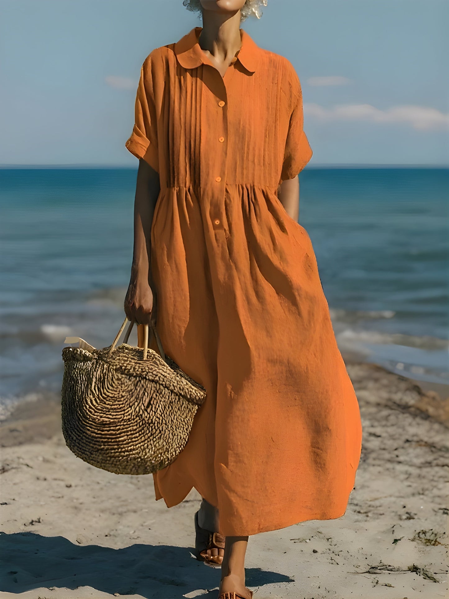 Davina Cotton Button Shirt Dress