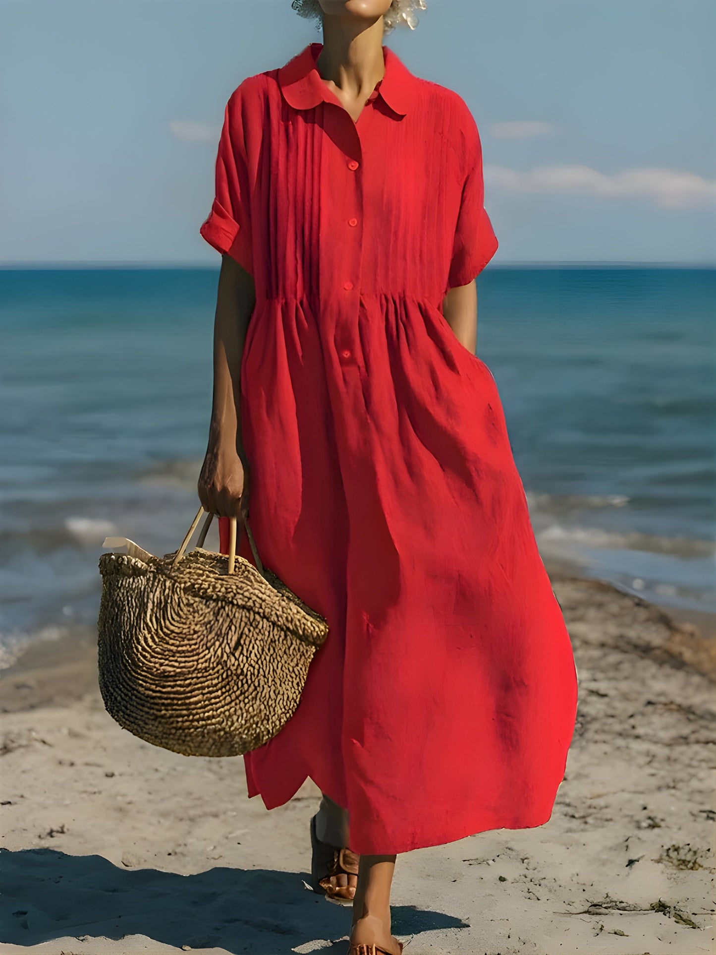 Davina Cotton Button Shirt Dress