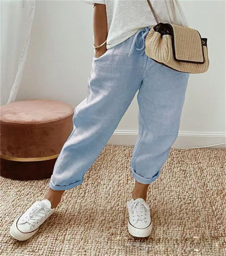 Ella Elegant cotton-linen pants