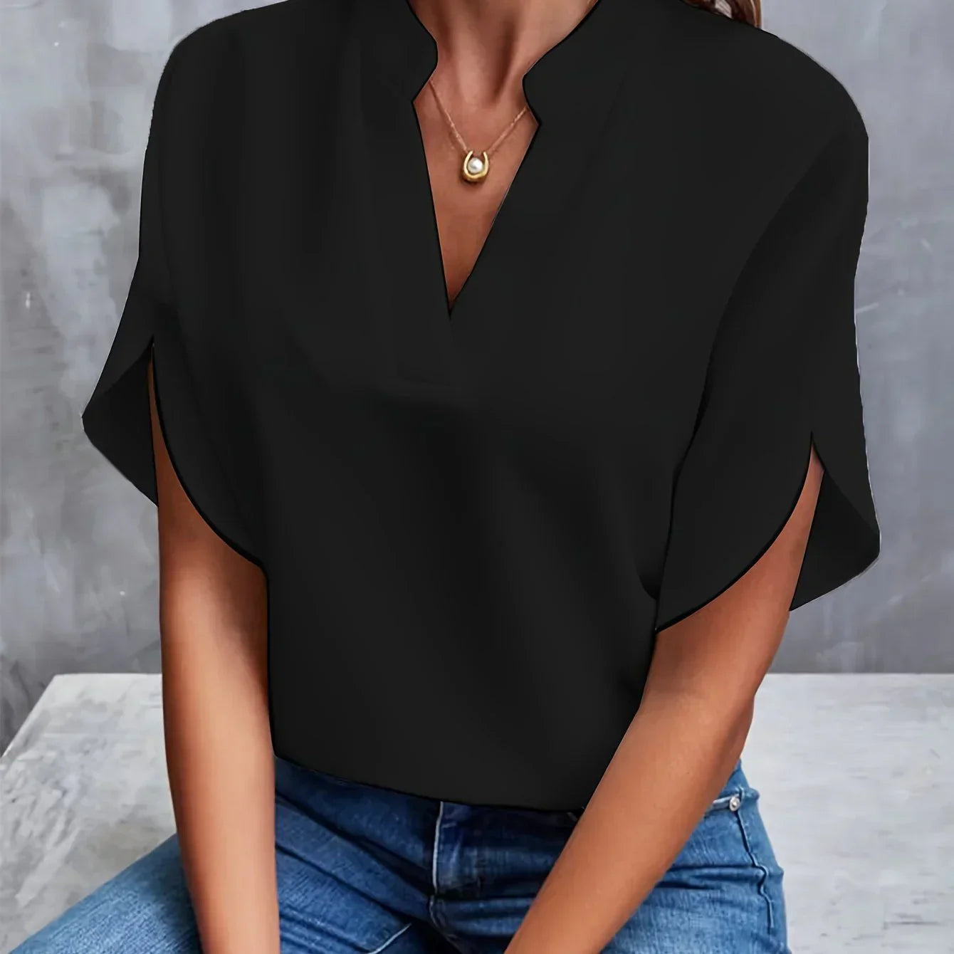 Layla Classic V-Neck Blouse
