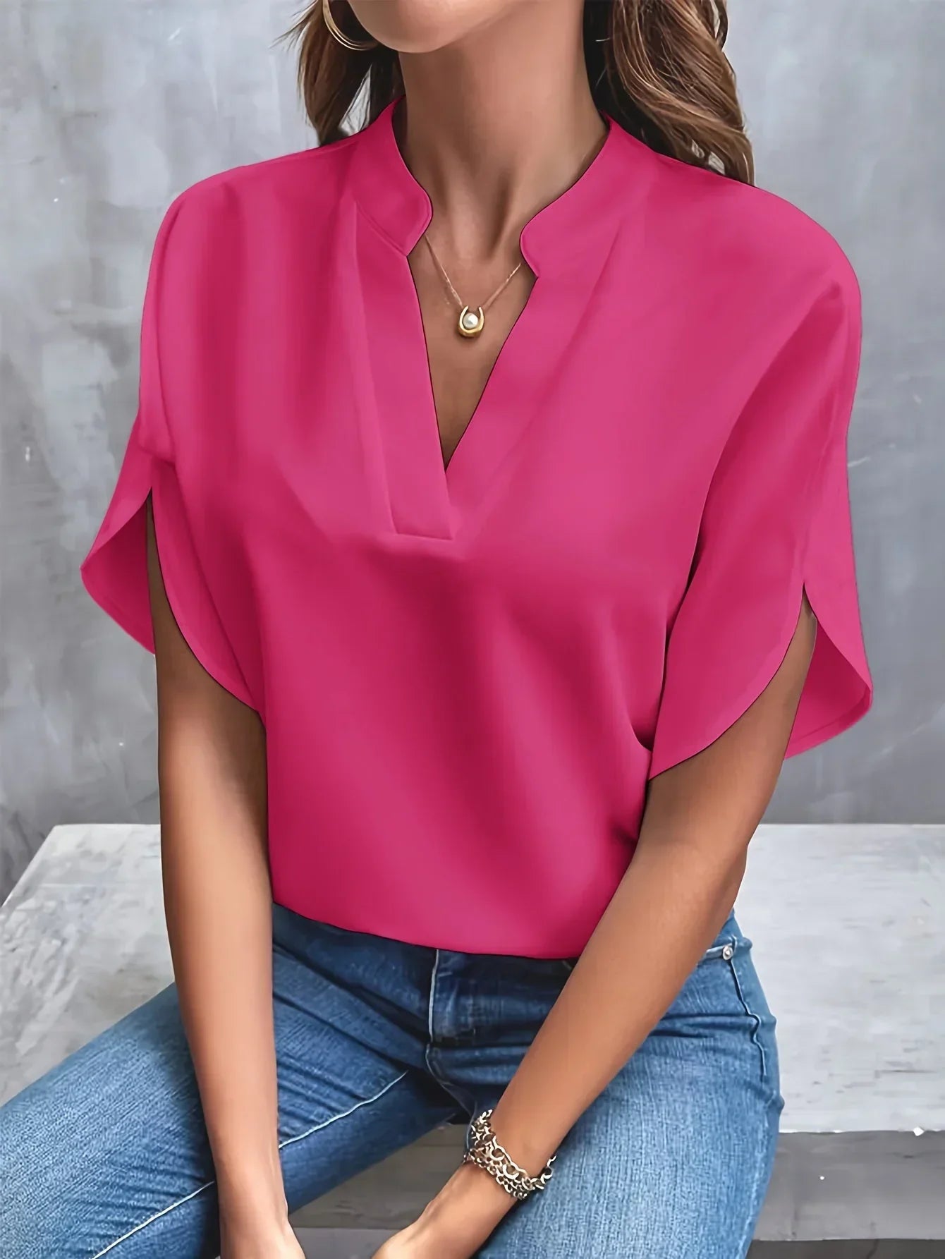 Layla Classic V-Neck Blouse