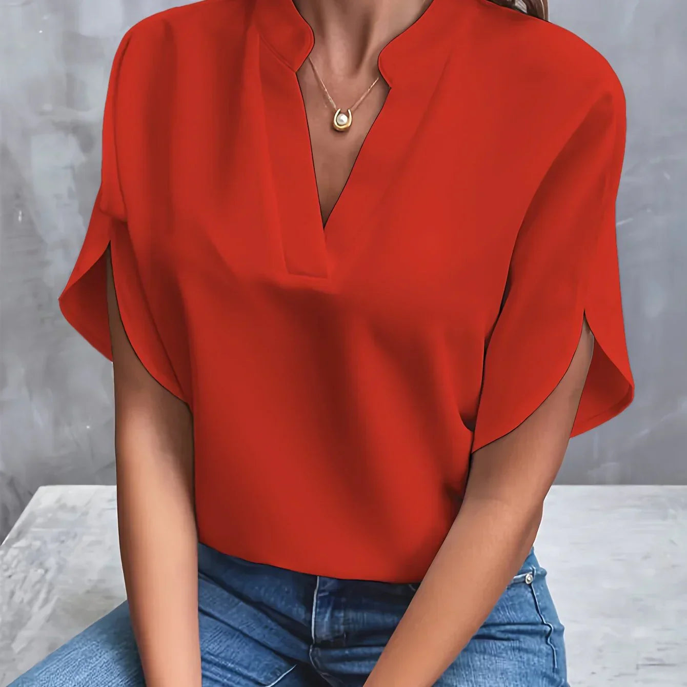 Layla Classic V-Neck Blouse